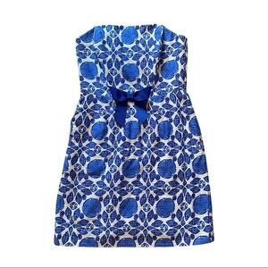 Vineyard Vines Strapless White Blue Shells Dress 4